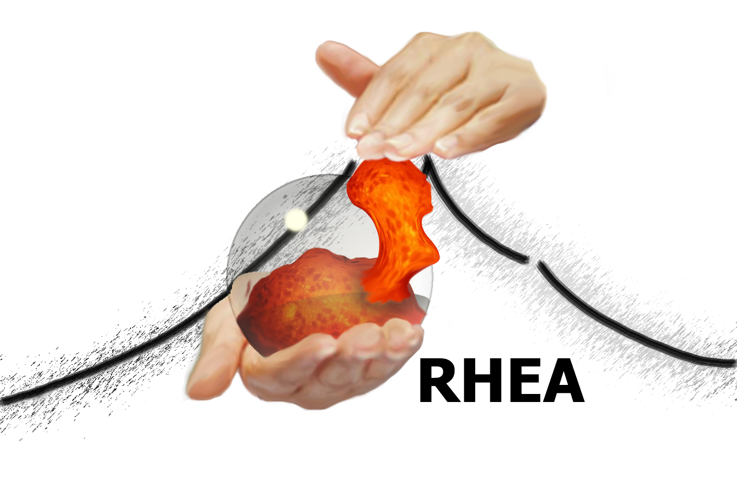 RHEA: A collaborative working-group for rheological magmatic properties. Logo
